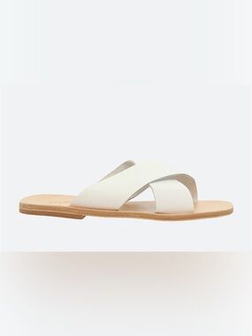 Gravitypope Women's White Crisscross Slide Sandal